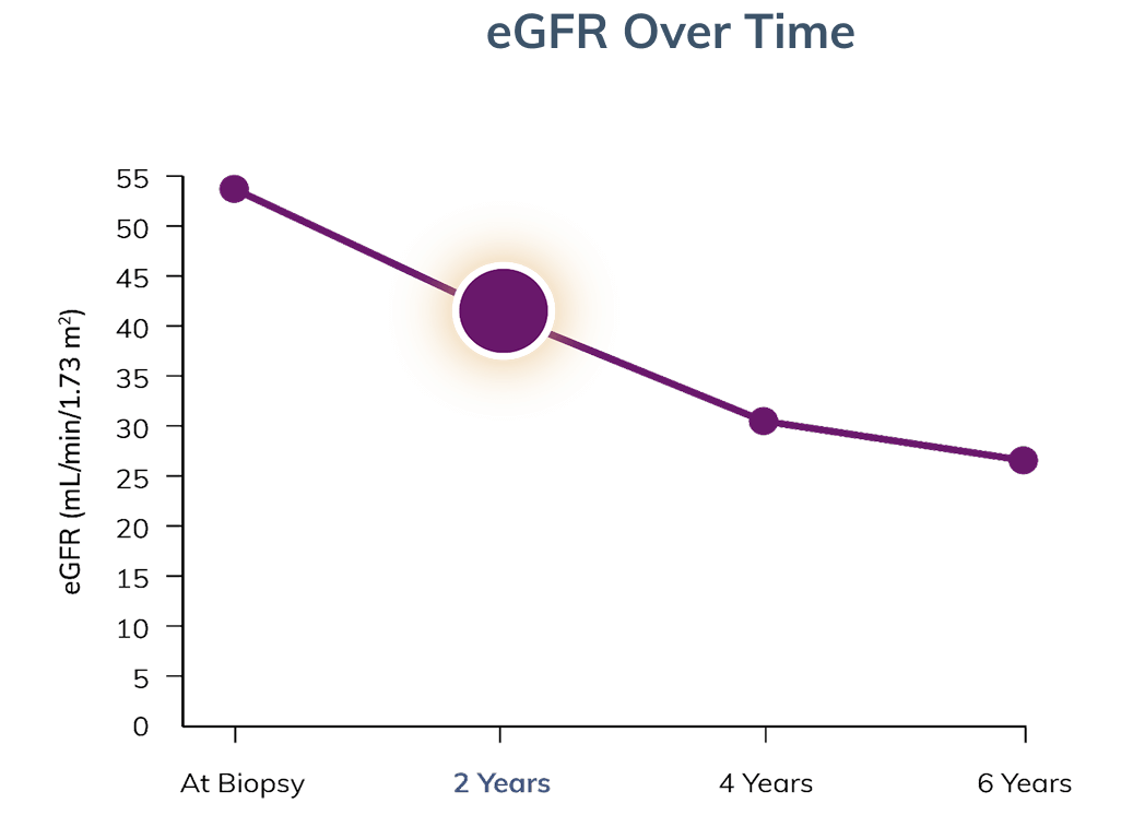 Graph showing eGFR after two years